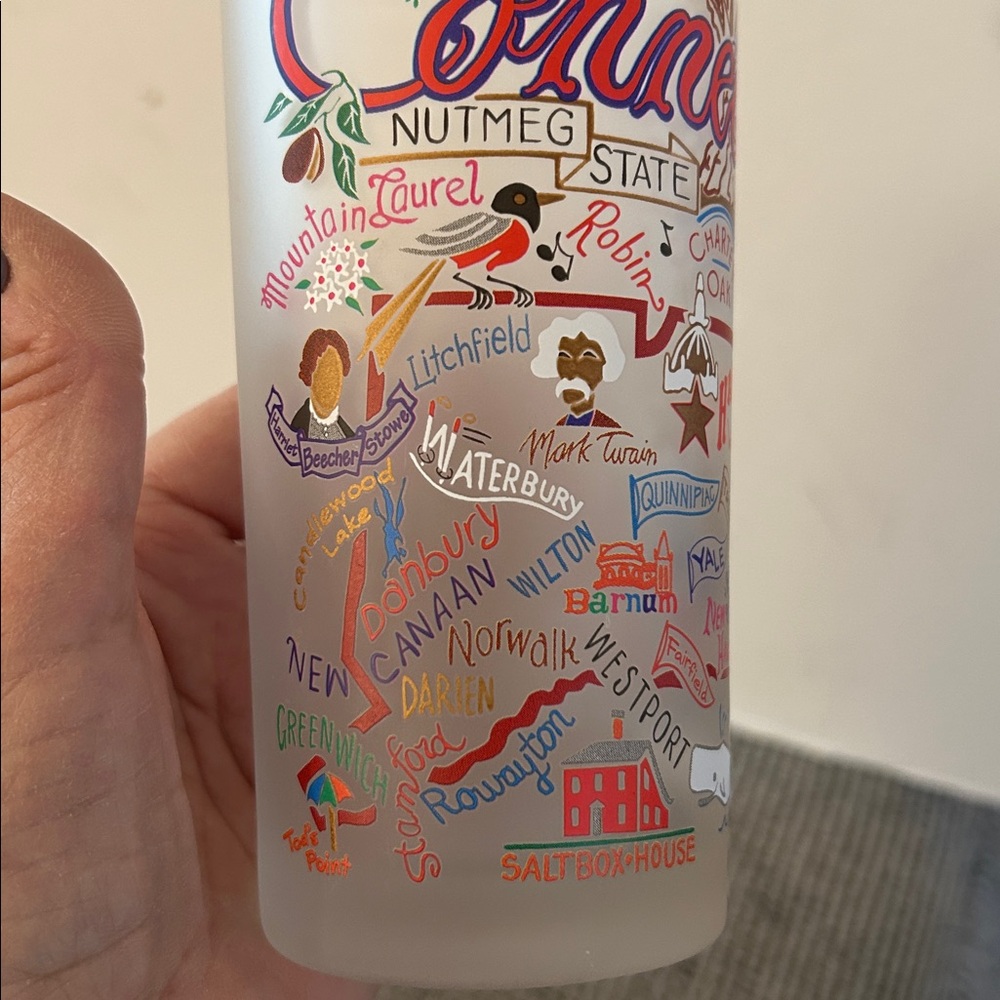 CatStudio Connecticut Frosted Glass colorful with landmarks art - Picture 9 of 10